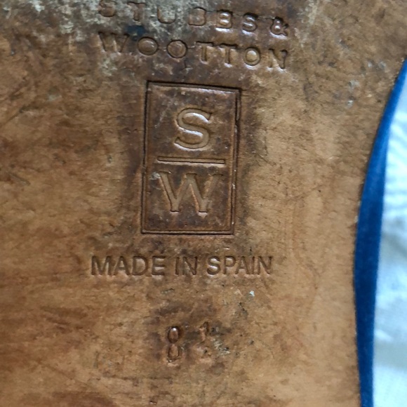 Stubbs and Wooten loafers 8 Blue Velvet - Picture 3 of 4